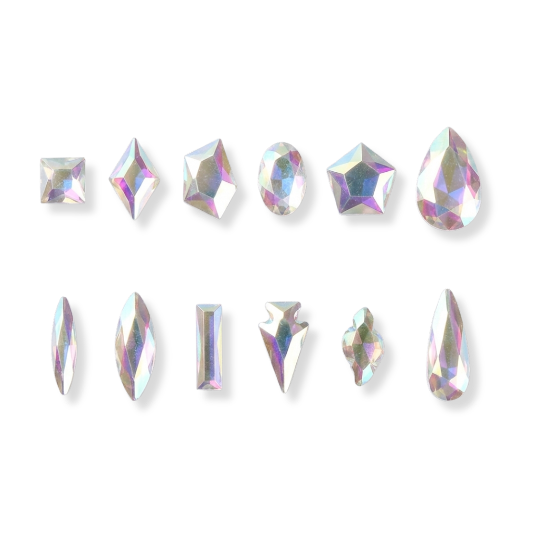 AURORA FANCY MIX - Set da 12 diamanti decorazioni unghie perlate per nail art