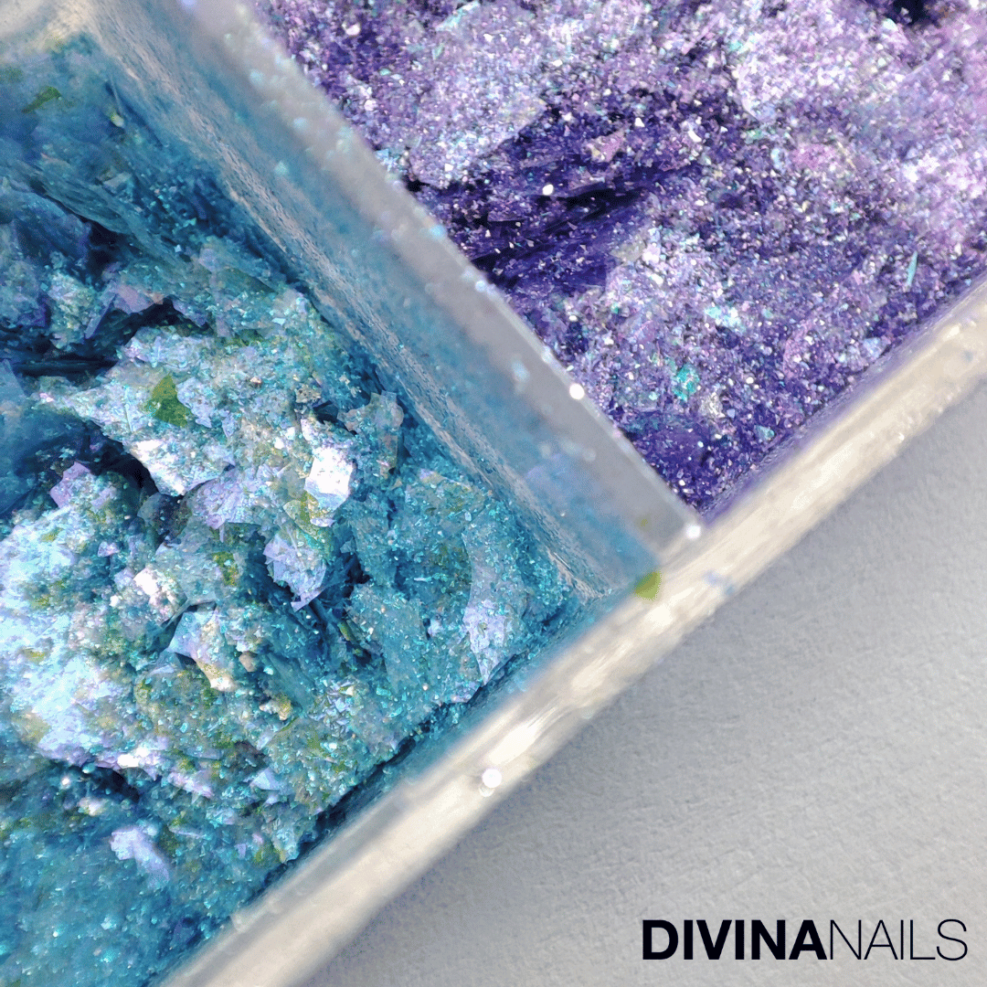 DIAMOND HOLO - PRECIOUS STONES - Set 12 Polvere Glitter brillantini per gel unghie Nail Art 2g - Divina Nails