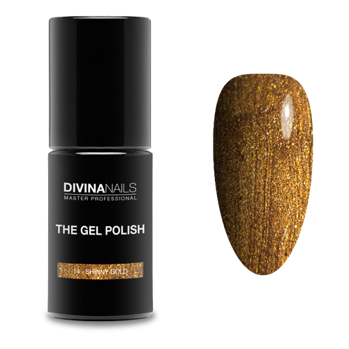 THE GEL POLISH - 14 SHINNY GOLD - Semipermanente con glitter per unghie da 8ml