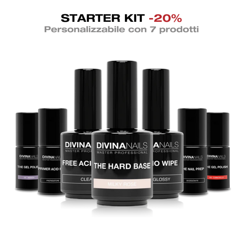STARTER KIT - Kit semipermanente unghie con basi, preparatori e top