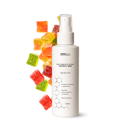 TRATTAMENTO SPRAY CUTICOLE E MANI - DOLCE VITA - Con acido ialuronico e cheratina e senza parabeni 100ml