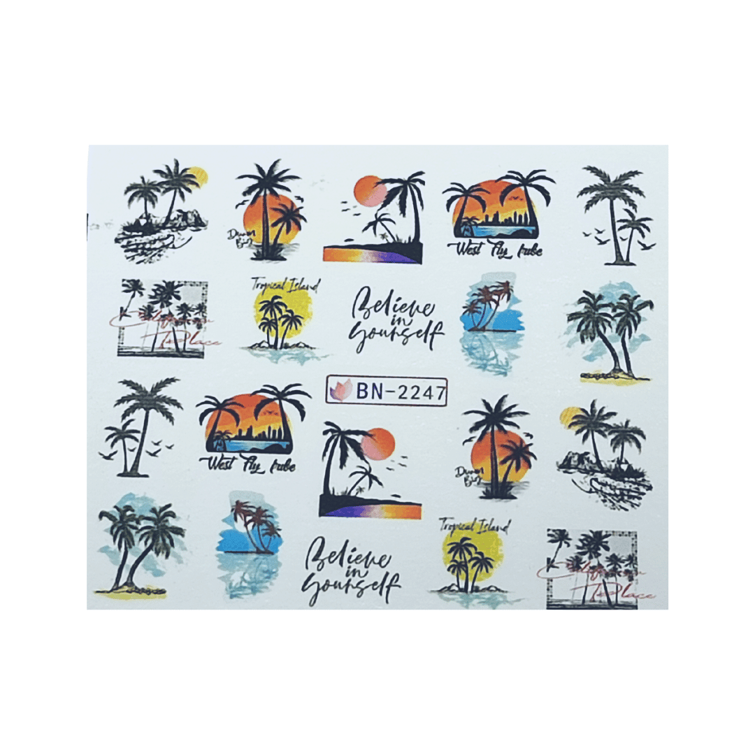 MIAMI VICE - Set da 12 Stickers decorazioni unghie per nail art - Divina Nails