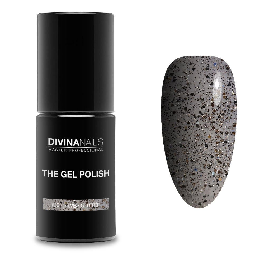 THE GEL POLISH - 535 SILVER GLITTER - Semipermanente per unghie da 8ml