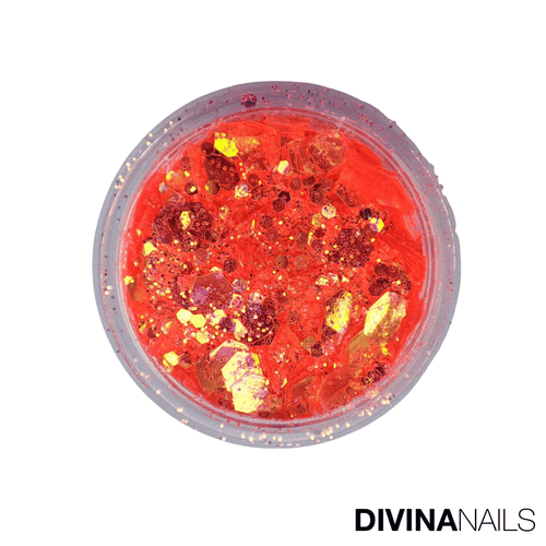 HOLO FLAKES - ARANCIATA - Polvere Glitter brillantini per gel unghie Nail Art 2g