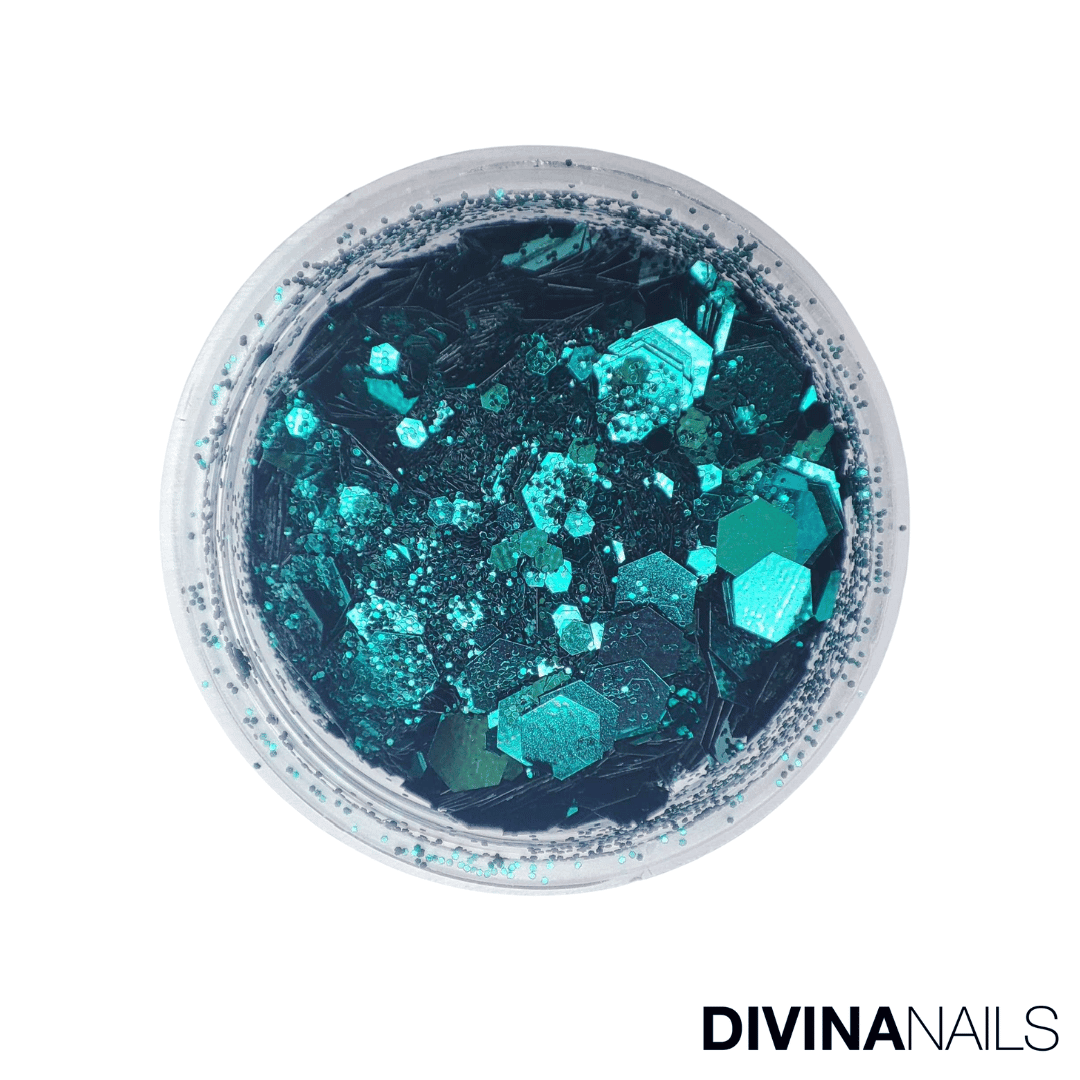 HOLO FLAKES - DARK FOREST - Polvere Glitter brillantini per gel unghie Nail Art 2g - Divina Nails
