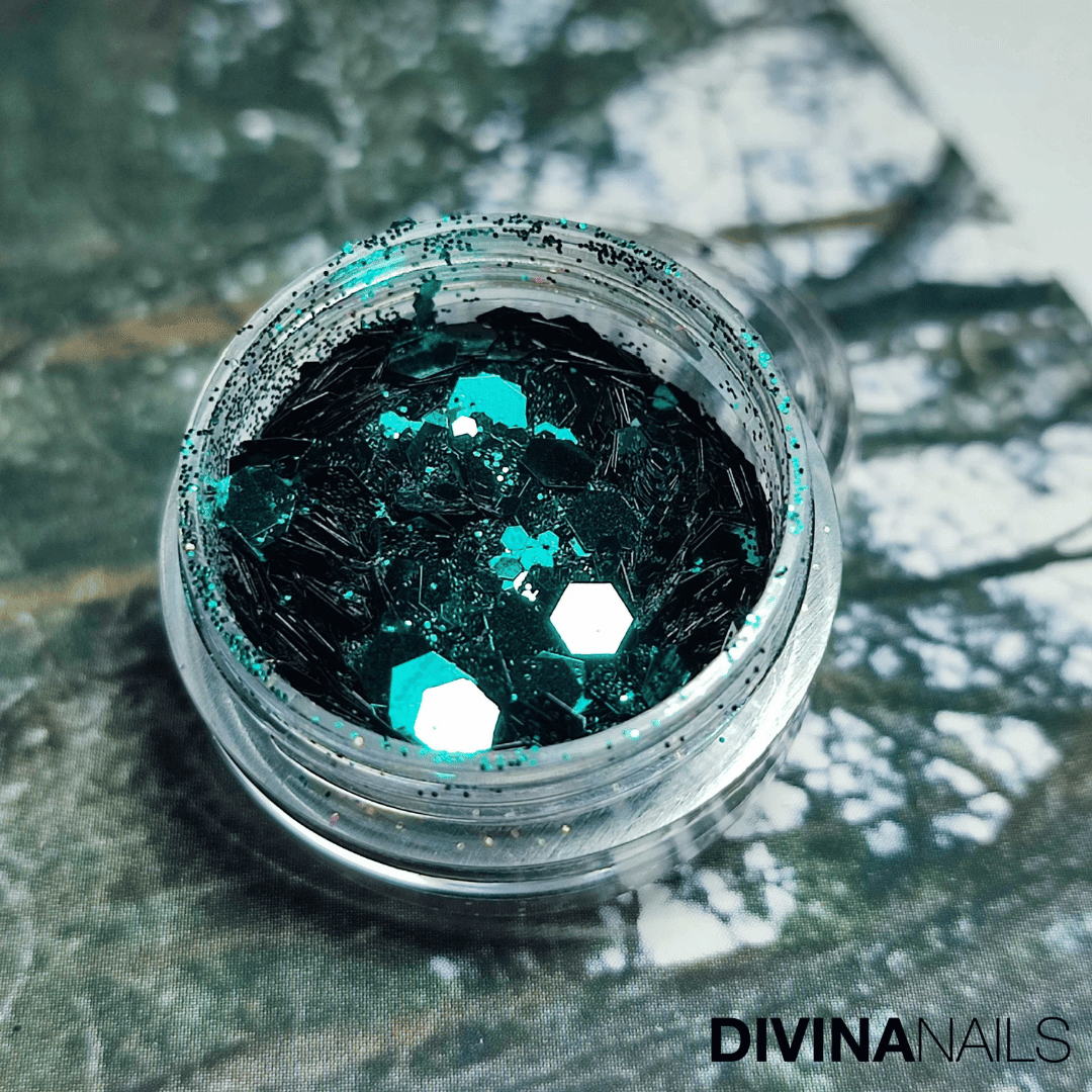 HOLO FLAKES - DARK FOREST - Polvere Glitter brillantini per gel unghie Nail Art 2g - Divina Nails