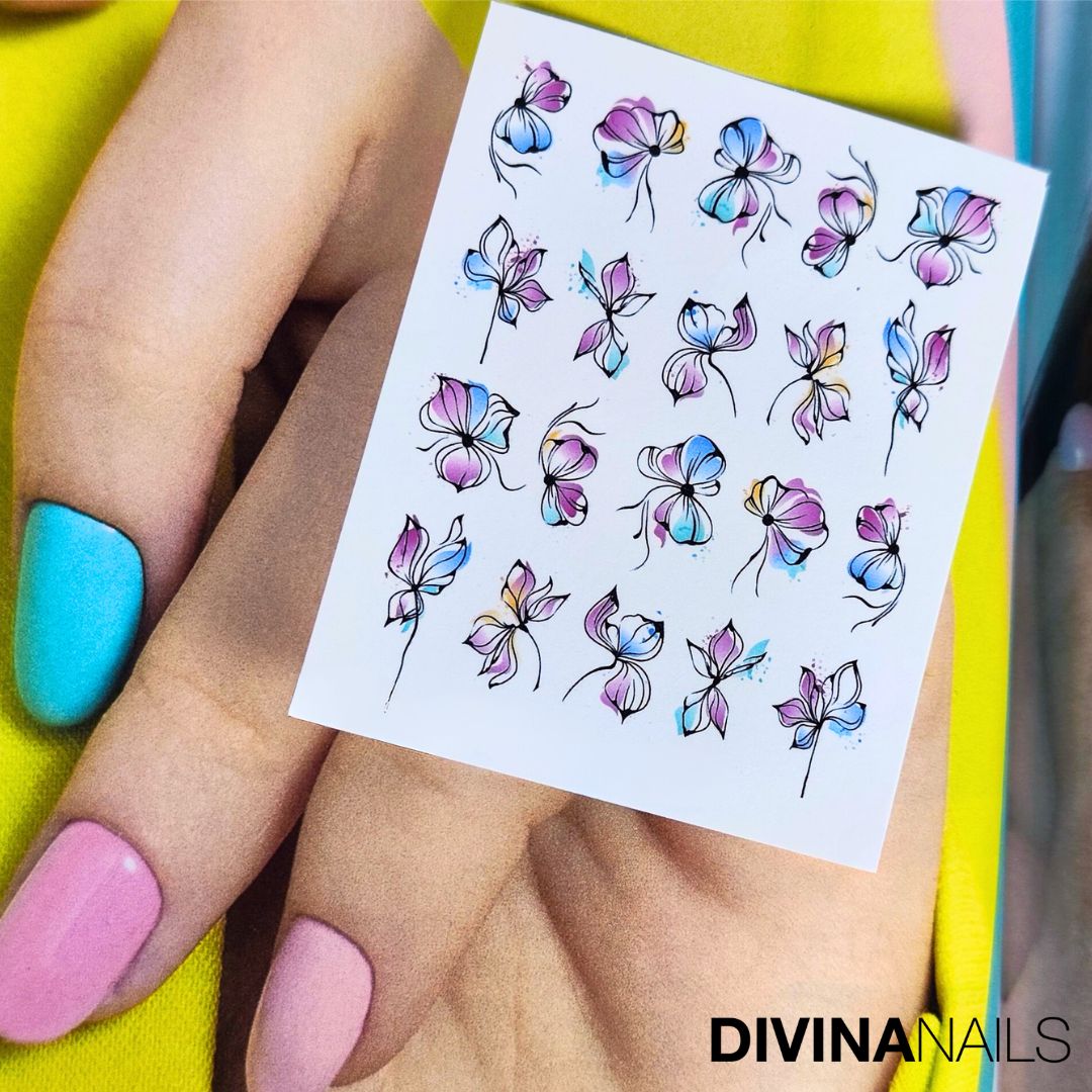 WATER DECAL - FLOWER SPRING - 05 - Stickers decorazioni adesivi unghie per nail art per la primavera