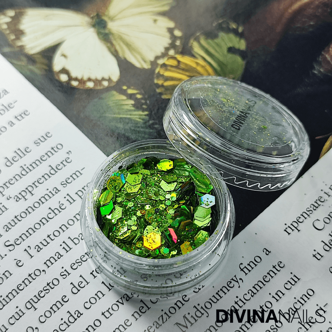 HOLO FLAKES - GARDEN - Polvere Glitter brillantini per gel unghie Nail Art 2g - Divina Nails