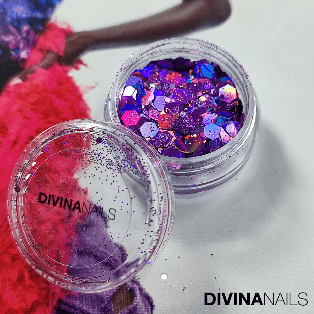 HOLO FLAKES - IRIS - Polvere Glitter brillantini per gel unghie Nail Art 2g - Divina Nails