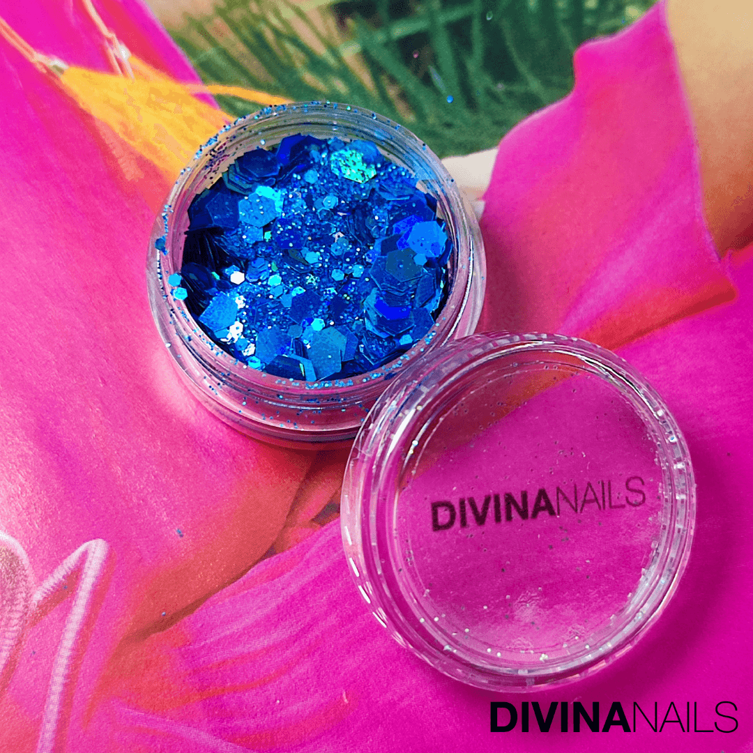 HOLO FLAKES - OCEAN - Polvere Glitter brillantini per gel unghie Nail Art 2g - Divina Nails