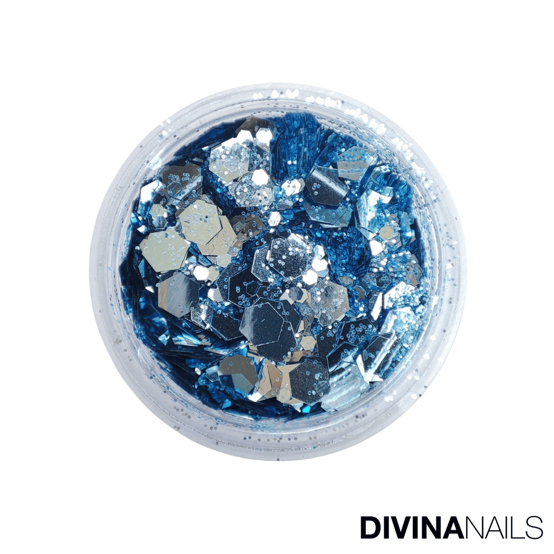 HOLO FLAKES - ICEBERG - Polvere Glitter brillantini per gel unghie Nail Art 2g - Divina Nails