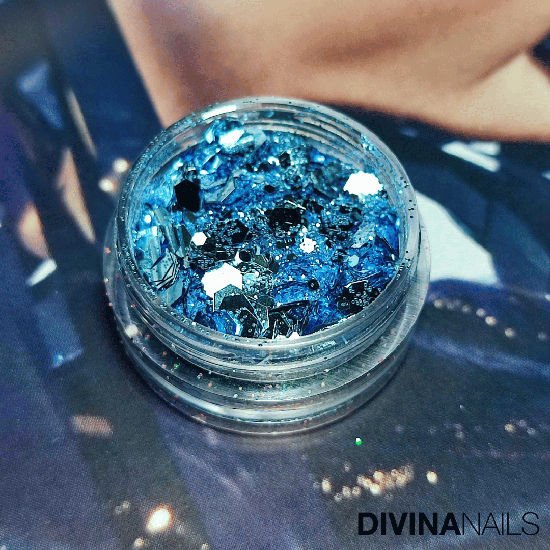 HOLO FLAKES - ICEBERG - Polvere Glitter brillantini per gel unghie Nail Art 2g - Divina Nails