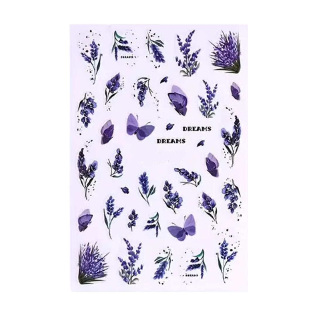 STICKERS - LAVANDA - Stickers decorazioni unghie per nail art per la primavera