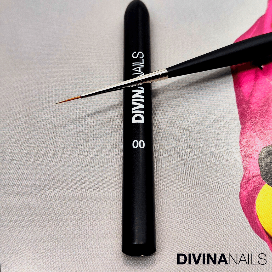 N464900 - N. 00 - Pennello professionale per Nail Art Line Extra Fine con setole Kolinsky - Divina Nails