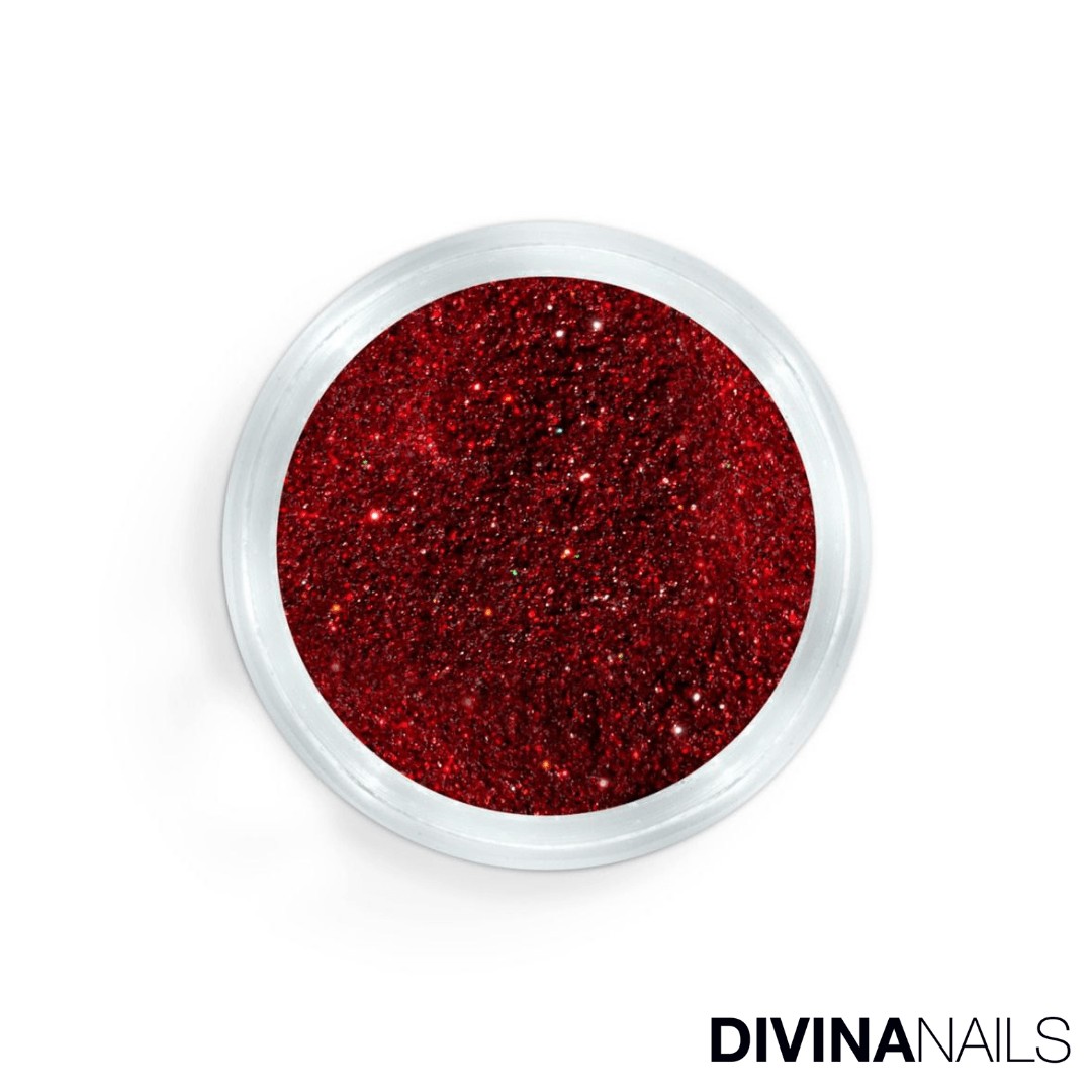 CRYSTAL RED HOLO - Polvere Glitter brillantini per unghie 2g