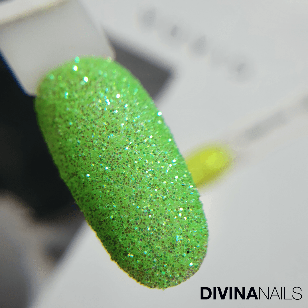 CRYSTAL NEON GREEN HOLO - Polvere Glitter brillantini per unghie 2g - Divina Nails
