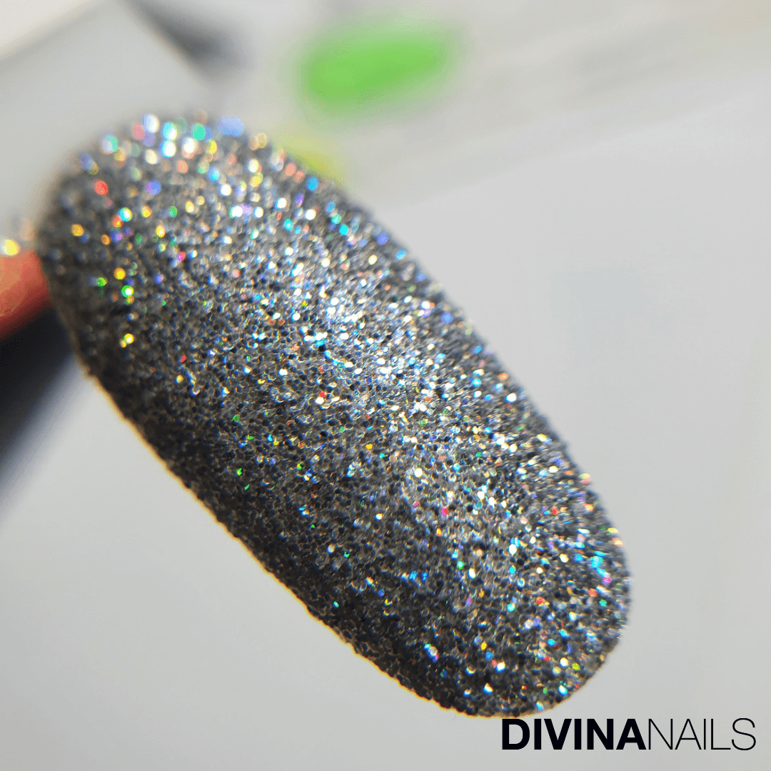 CRYSTAL COLORED SILVER HOLO - Polvere Glitter brillantini per unghie 2g - Divina Nails