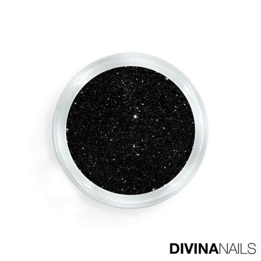 CRYSTAL BLACK HOLO - Polvere Glitter brillantini per unghie 2g