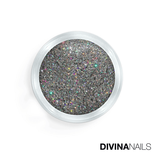 CRYSTAL COLORED SILVER HOLO - Polvere Glitter brillantini per unghie 2g