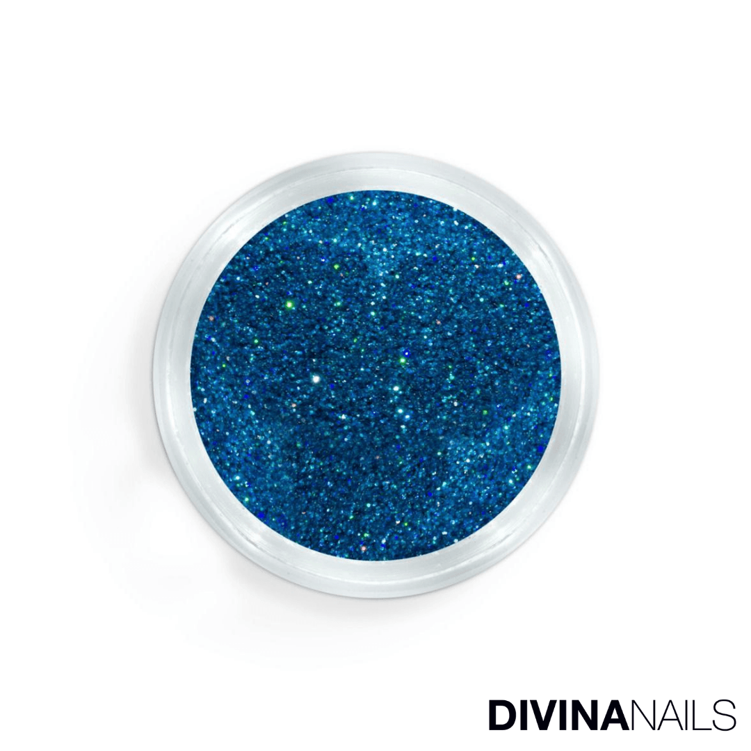 CRYSTAL BLUE GREEN HOLO - Polvere Glitter brillantini per unghie 2g