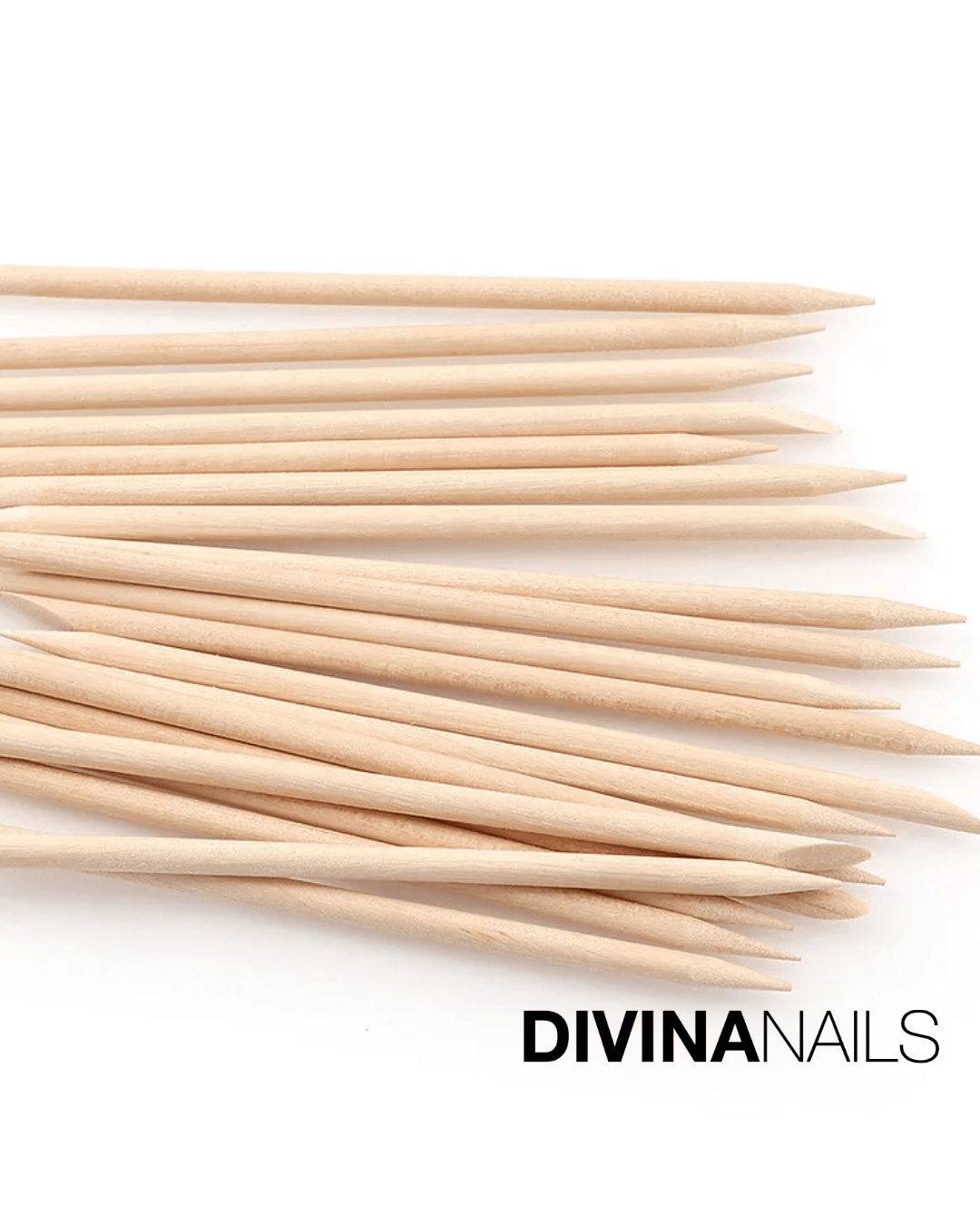 100* Bastoncini di legno d'arancio per spingi cuticole - Divina Nails