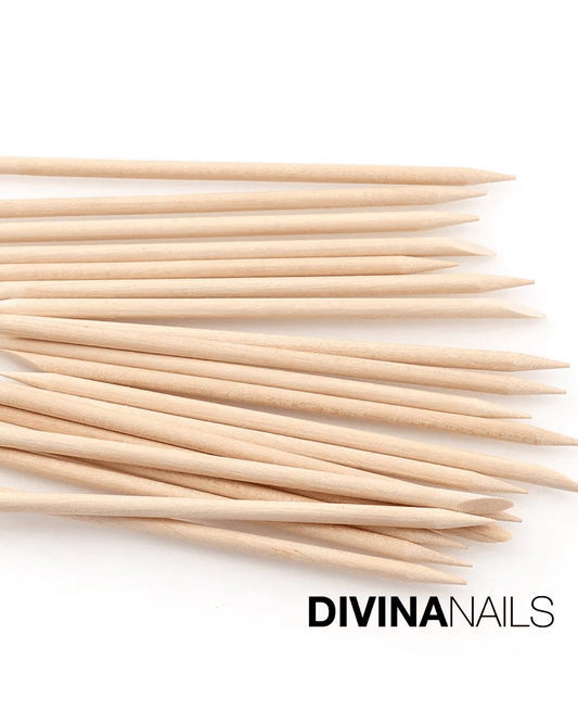 100* Bastoncini di legno d'arancio per spingi cuticole - Divina Nails