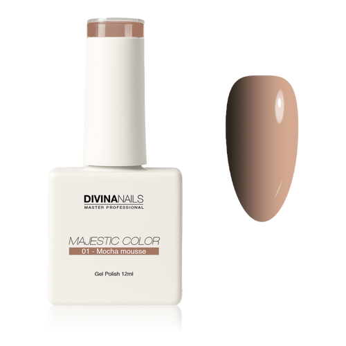 MAJESTIC COLOR - 01 MOCHA MOUSSE (Lattiginoso) - Semipermanente per unghie da 12ml