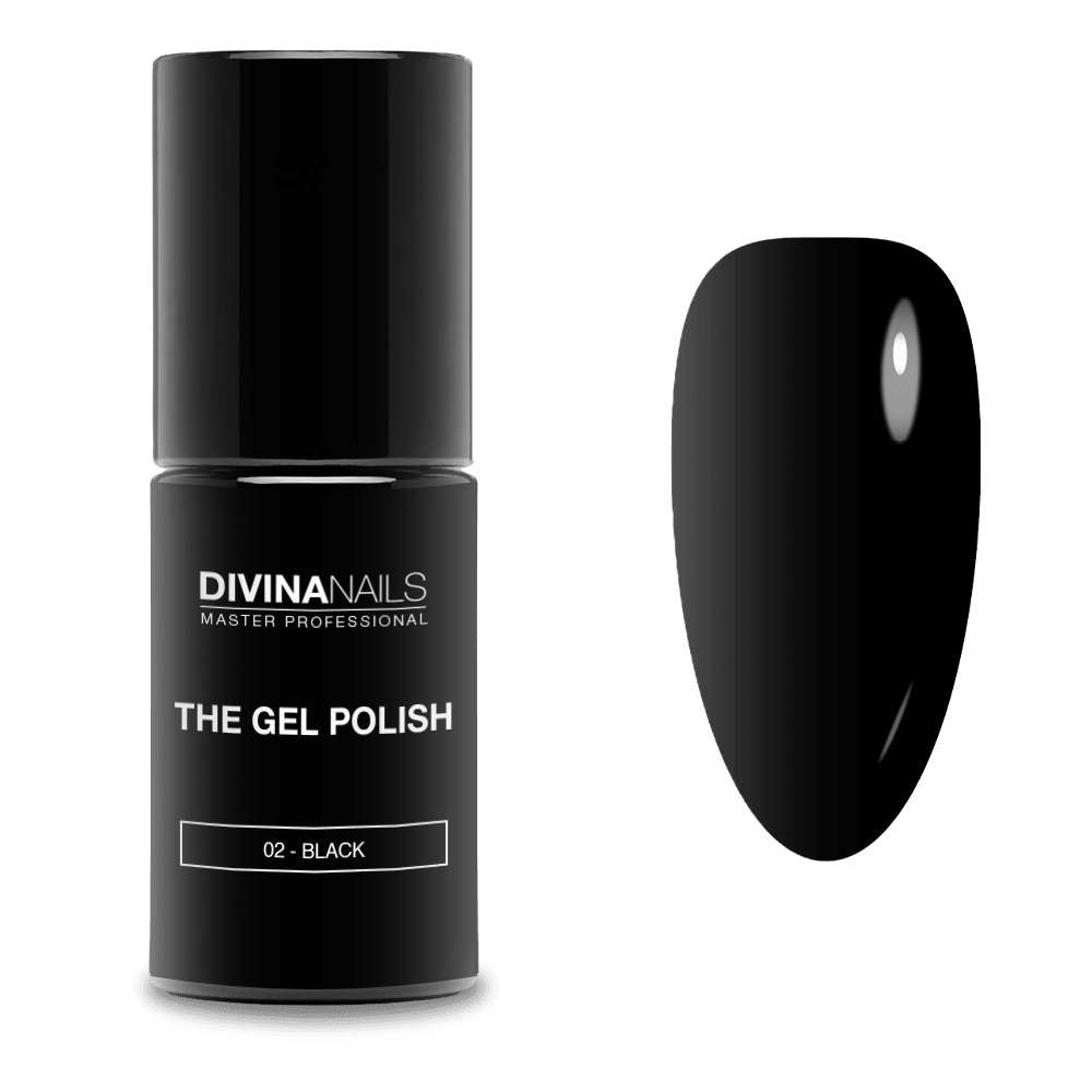 THE GEL POLISH - 02 BLACK - Semipermanente per unghie da 8ml