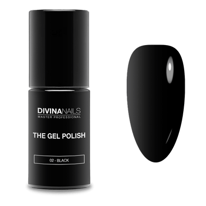 THE GEL POLISH - 02 BLACK - Semipermanente per unghie da 8ml