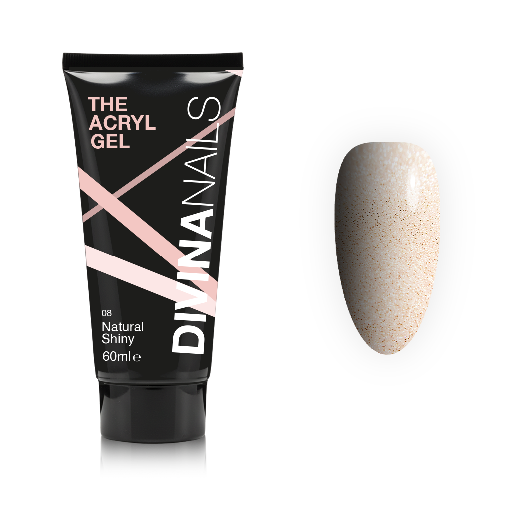 THE ACRYL GEL - NATURAL SHINY - Acrygel Nude Carne glitterato professionale per ricostruzione unghie da 60ml