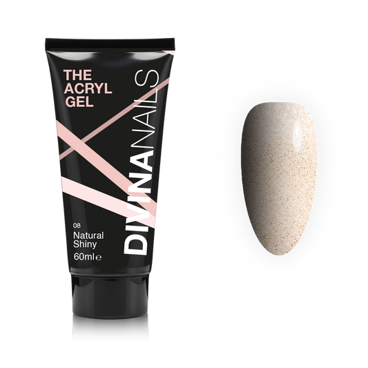 THE ACRYL GEL - NATURAL SHINY - Acrygel Nude Carne glitterato professionale per ricostruzione unghie da 60ml