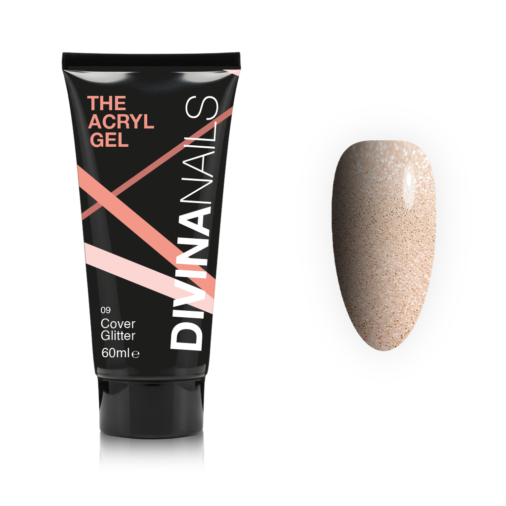 THE ACRYL GEL - COVER GLITTER - Acrygel Cover glitterato professionale per ricostruzione unghie da 60ml