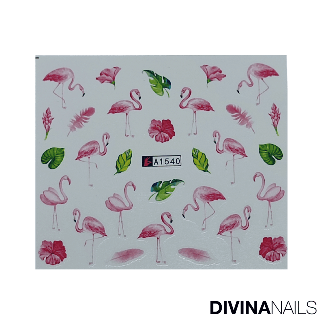 FLAMINGO SUMMER - Set da 12 Stickers decorazioni unghie per nail art