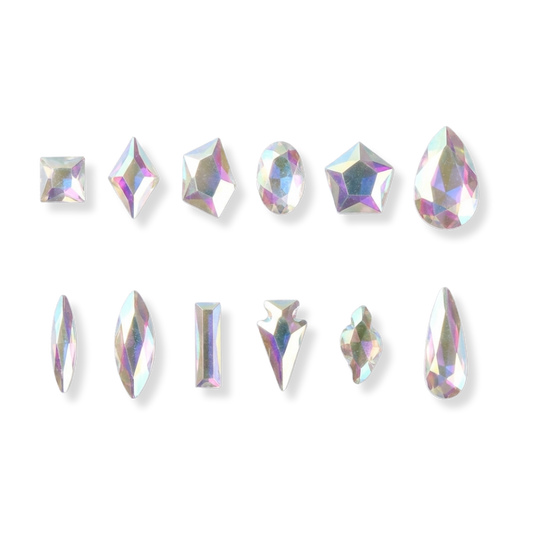 AURORA FANCY MIX - Set da 12 diamanti decorazioni unghie perlate per nail art