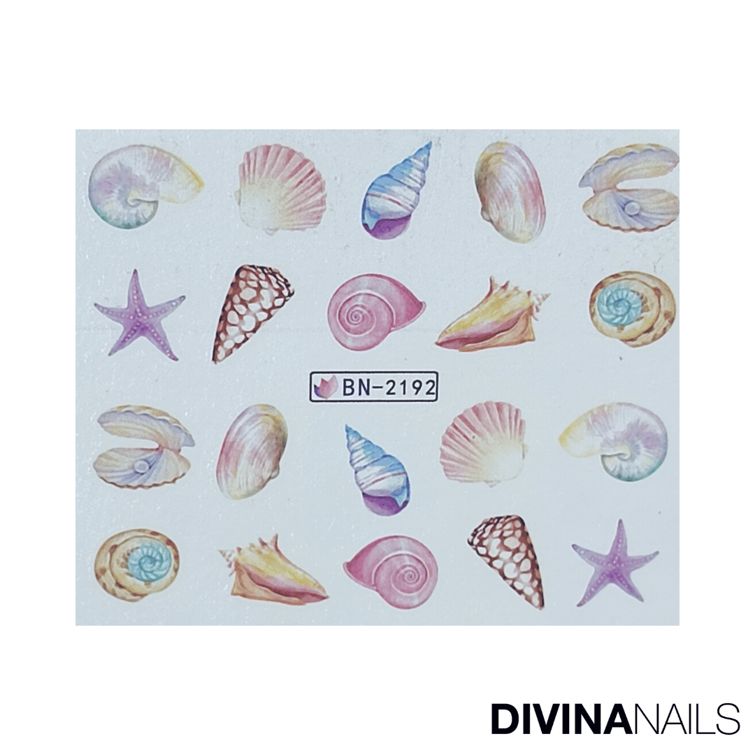 SHELL & ANCHOR - Set da 12 Stickers decorazioni unghie per nail art - Divina Nails