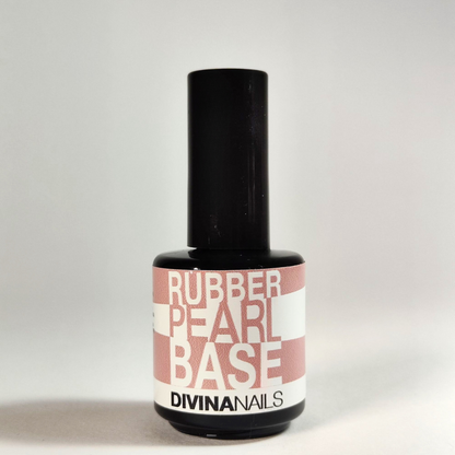 RUBBER PEARL BASE - NATURAL - Rubber base natural nude gel builder autolivellante per semipermanente rinforzato 15ml