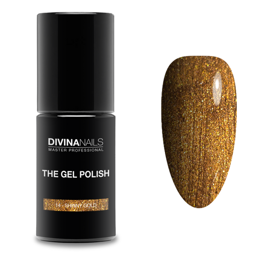 THE GEL POLISH - 14 SHINNY GOLD - Semipermanente con glitter per unghie da 8ml