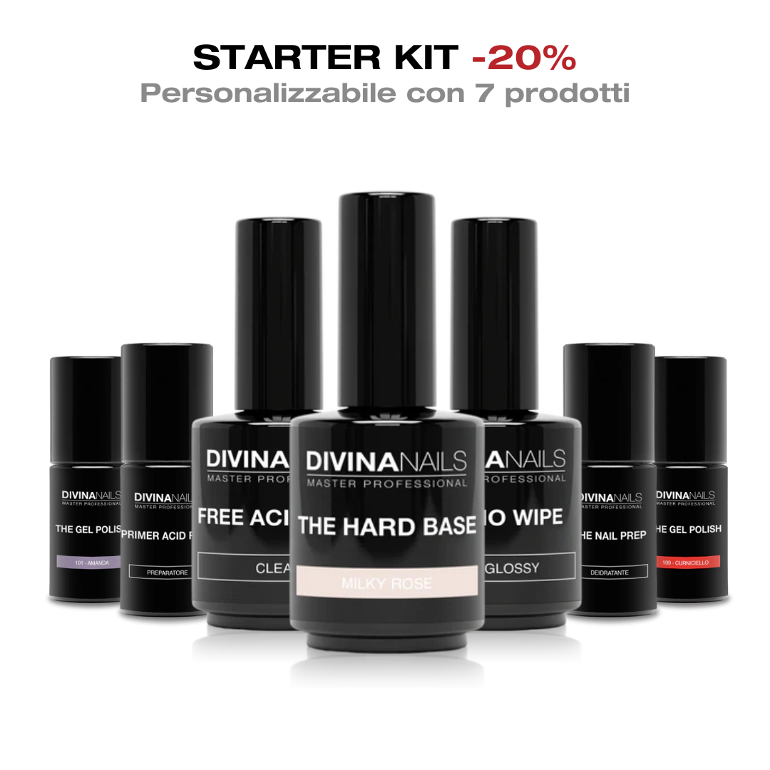 STARTER KIT - Kit semipermanente unghie con basi, preparatori e top