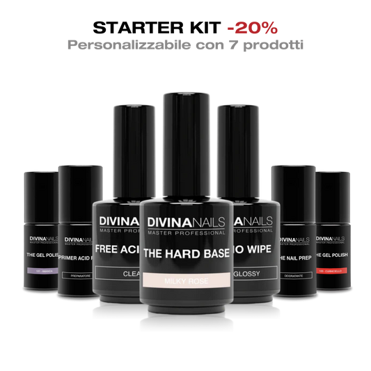 STARTER KIT - Kit semipermanente unghie con basi, preparatori e top