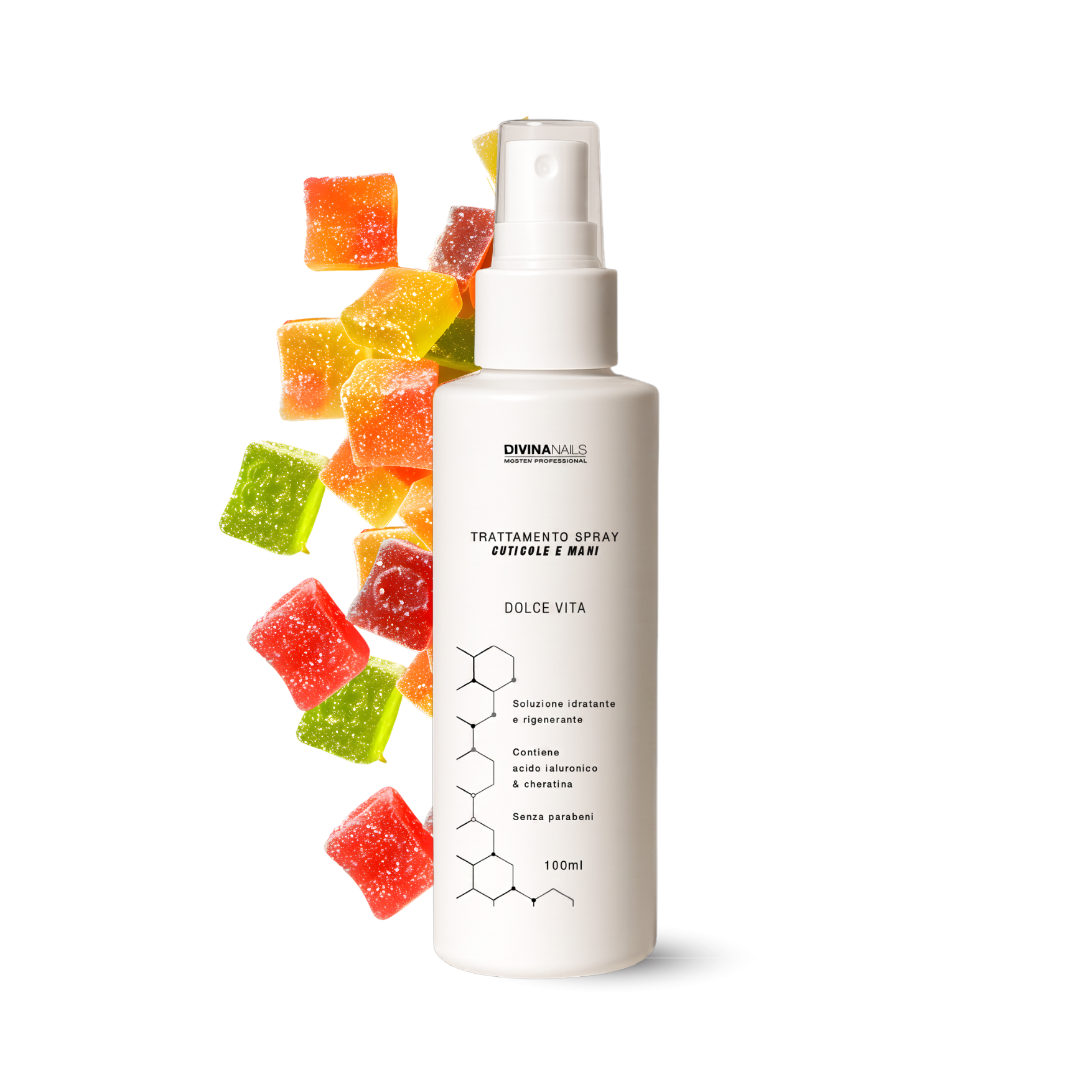 TRATTAMENTO SPRAY CUTICOLE E MANI - DOLCE VITA - Con acido ialuronico e cheratina e senza parabeni 100ml