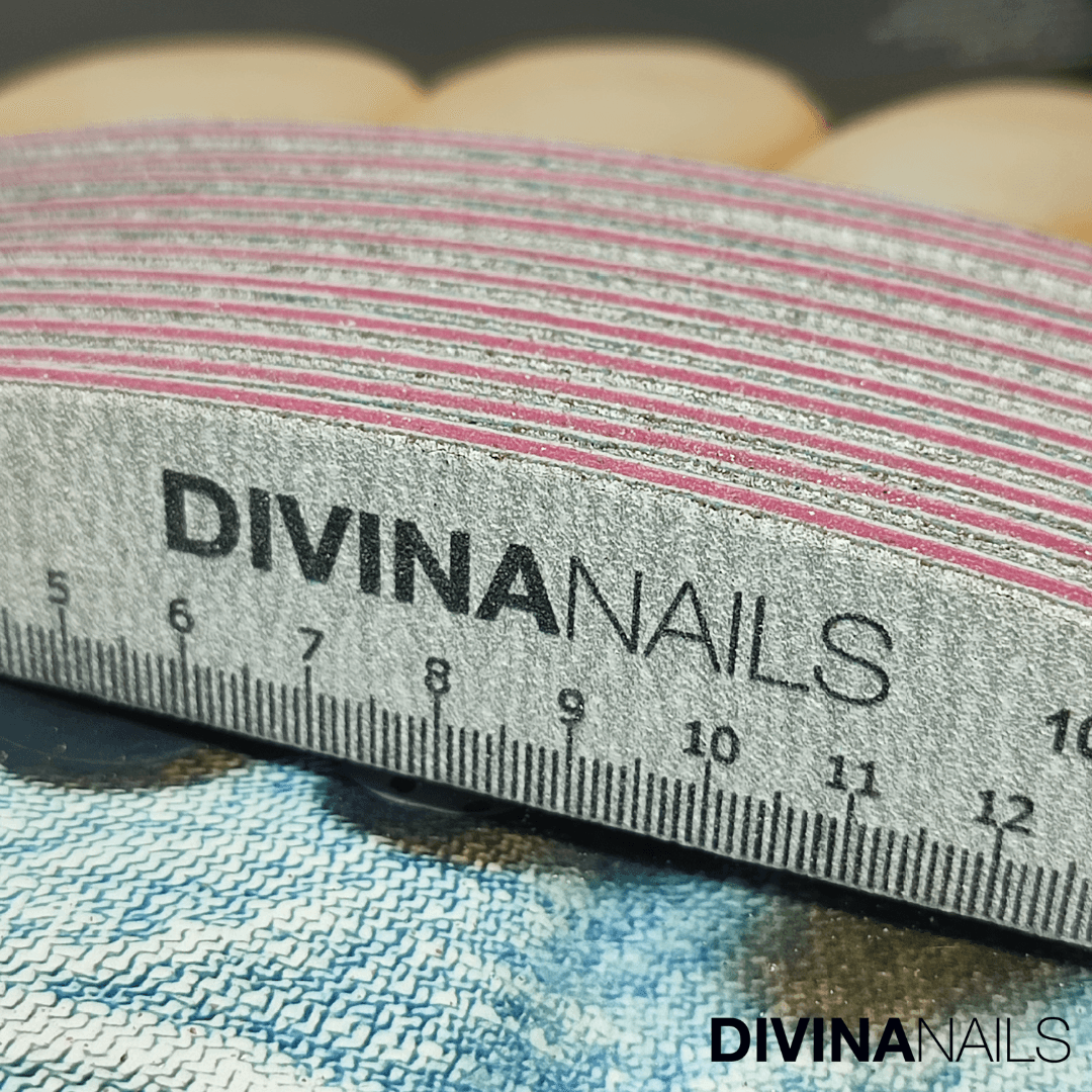 25*LIME100/180 - 25 Lima mezzaluna per unghie bilaterali grana 100/180 professionali - Divina Nails