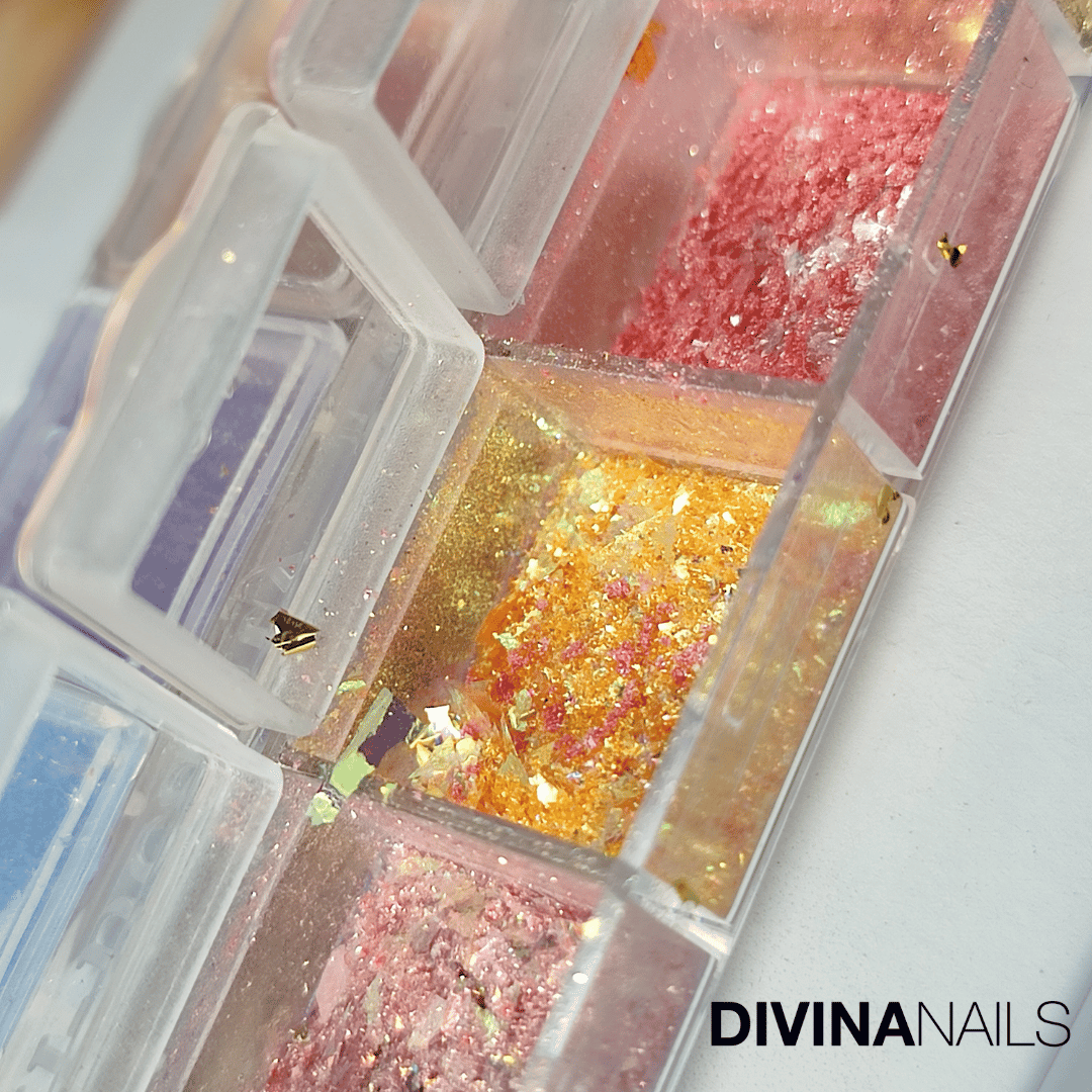 DIAMOND HOLO - PRECIOUS STONES - Set 12 Polvere Glitter brillantini per gel unghie Nail Art 2g