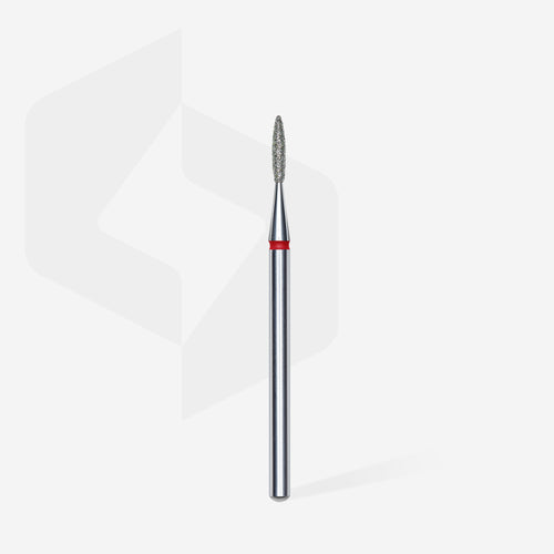 STALEKS FA10R016/8 - FIAMMA 1.6mm GRIT ROSSO - Punta fresa per cuticole diamantata per dry manicure russa