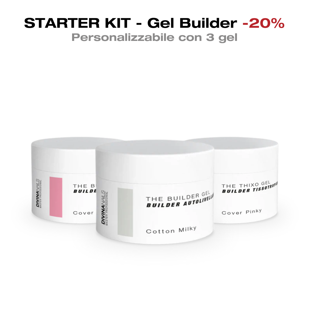 STARTER KIT - 3 Gel builder costruttori per ricostruzione unghie 15ml