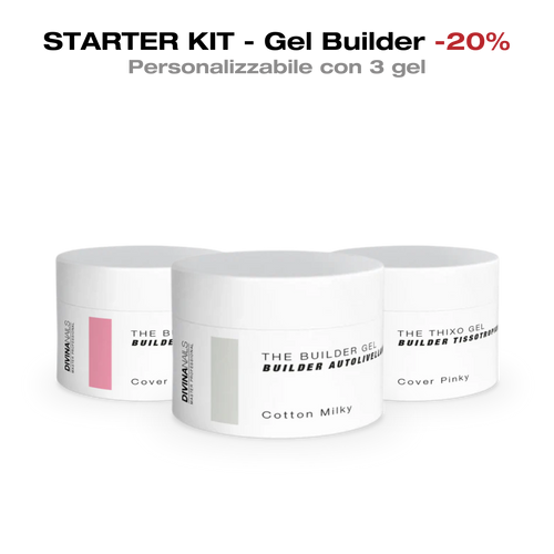 STARTER KIT - 3 Gel builder costruttori per ricostruzione unghie 15ml