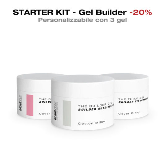 STARTER KIT - 3 Gel builder costruttori per ricostruzione unghie 15ml