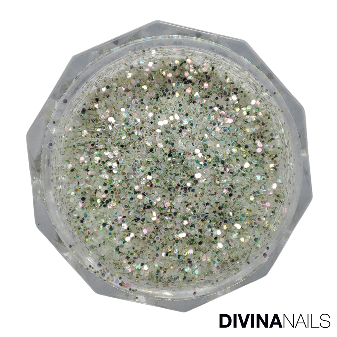 HOLO AURORA - GREEN STAR - Polvere Glitter brillantini per gel unghie Nail Art 2g - Divina Nails