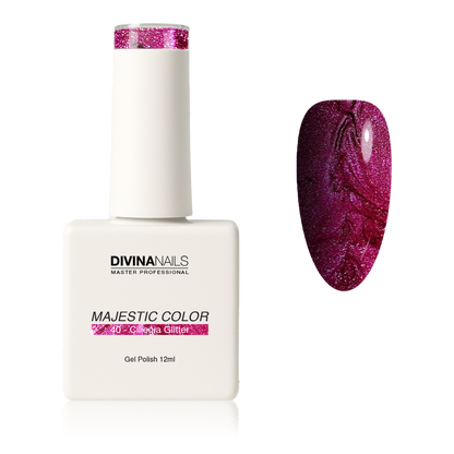 MAJESTIC COLOR - 40 CILIEGIA GLITTER - Semipermanente per unghie da 12ml