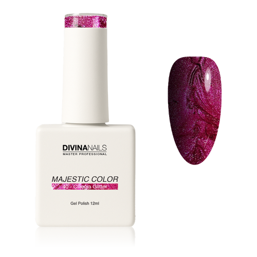 MAJESTIC COLOR - 40 CILIEGIA GLITTER - Semipermanente per unghie da 12ml