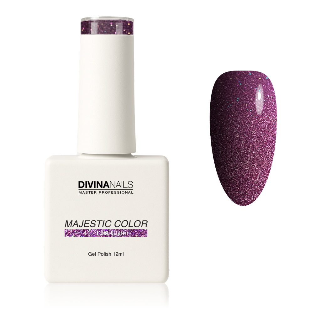 MAJESTIC COLOR - 41 LILLA GLITTER - Semipermanente per unghie da 12ml